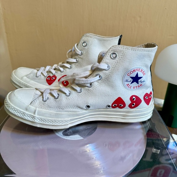Converse Chuck Taylor All Star 70 Hi / Comme des Garcons PLAY Multi-Heart White - Picture 3 of 6